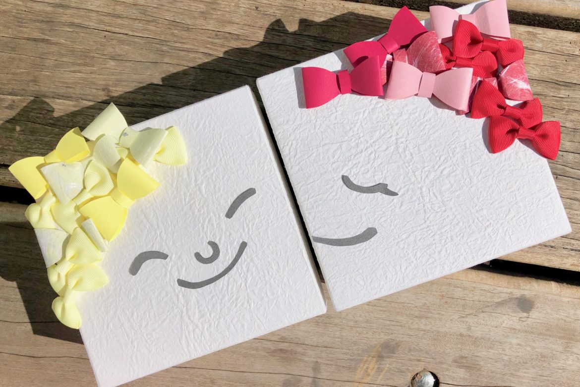 貼り箱,和紙,リボン,顔,セット,カップル