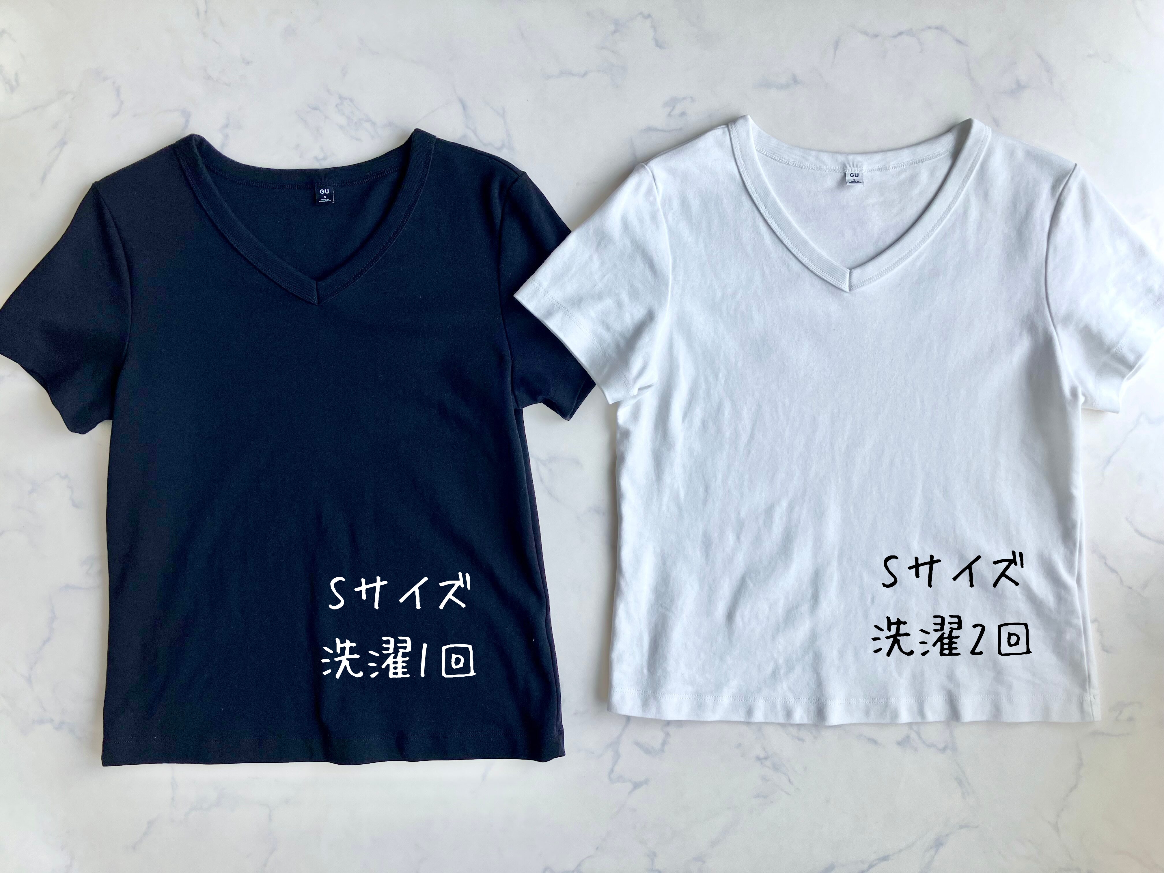 GUの神VネックTシャツ、洗濯したら別物に激縮み【骨スト民検証】