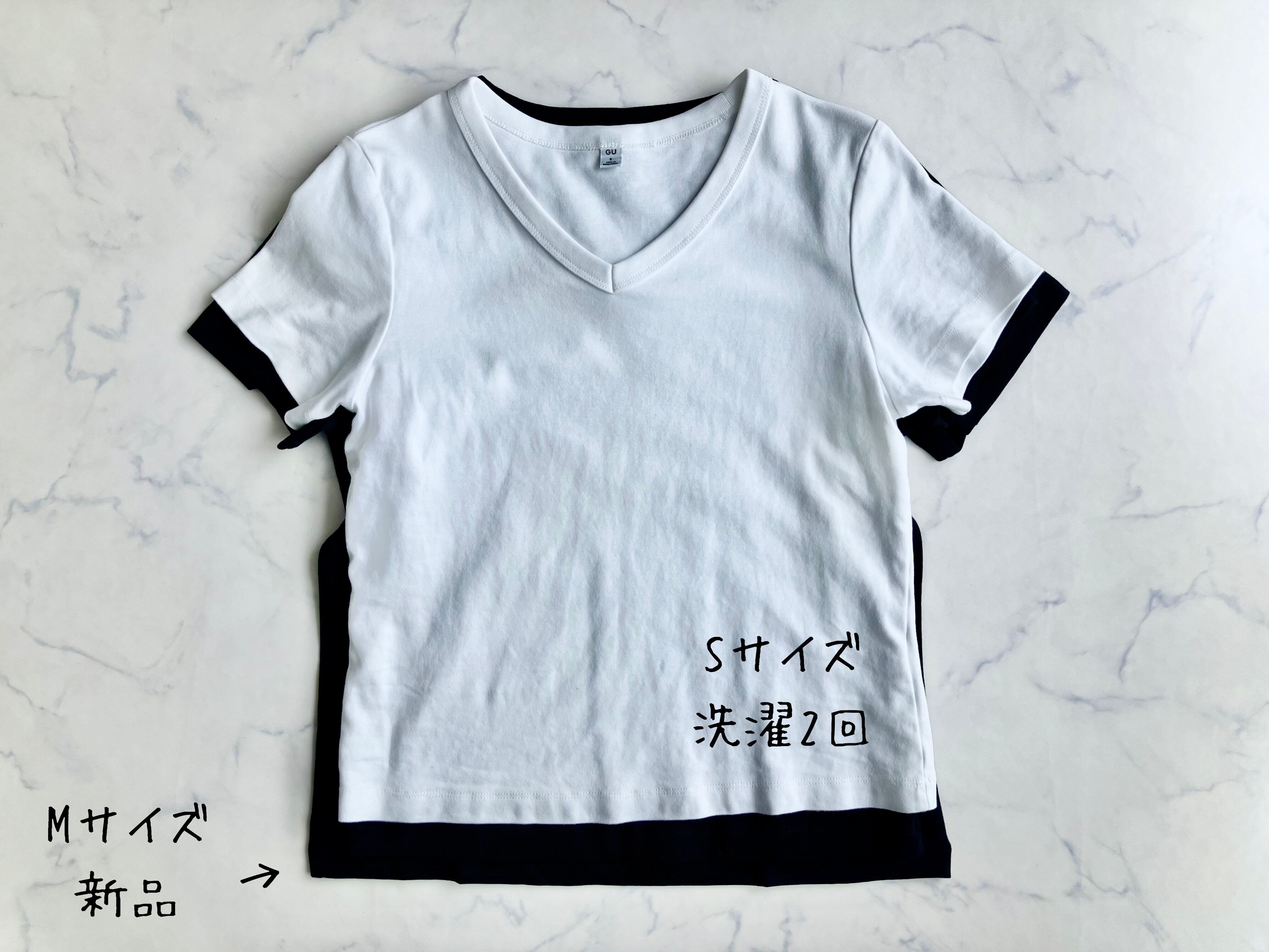 GUの神VネックTシャツ、洗濯したら別物に激縮み【骨スト民検証】
