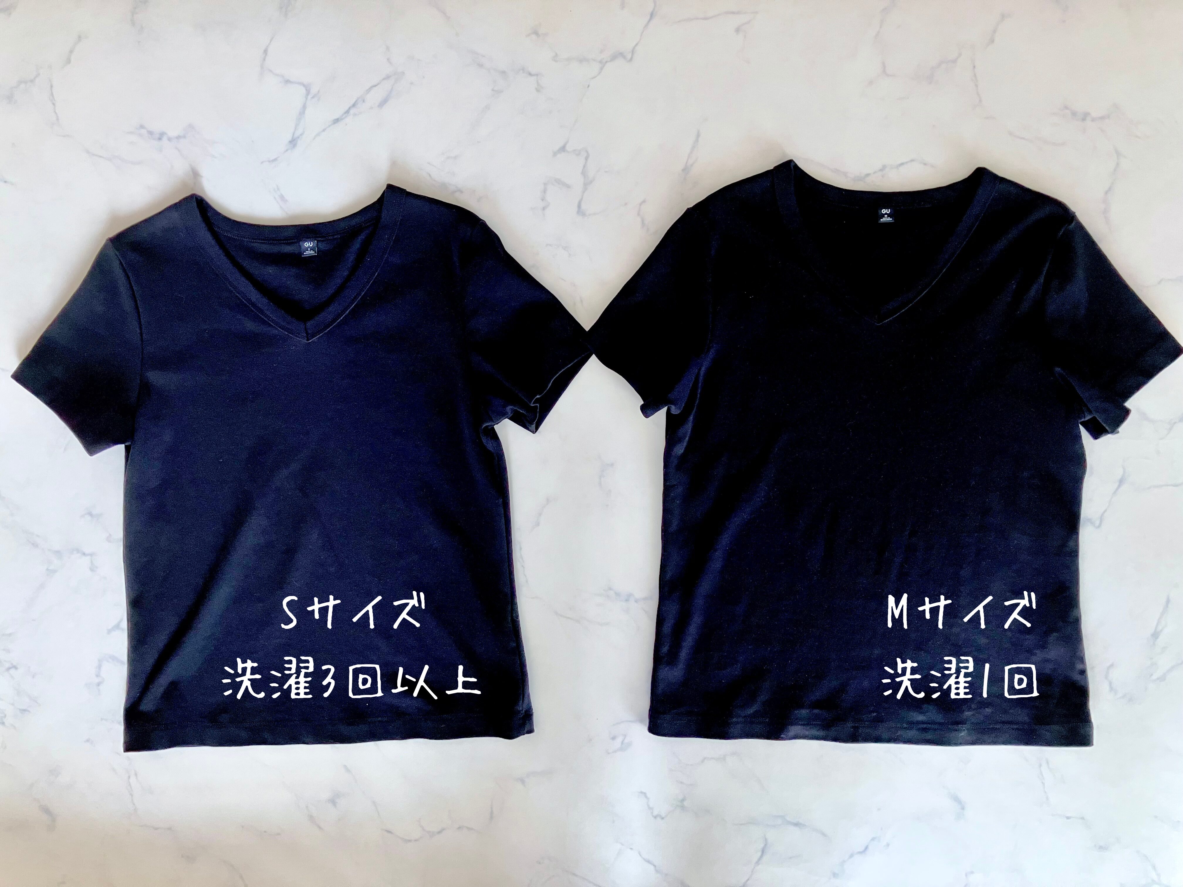 GUの神VネックTシャツ、洗濯したら別物に激縮み【骨スト民検証】
